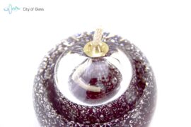 Olielamp Kristal Red Silver