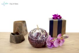 Olielamp Kristal Red Silver