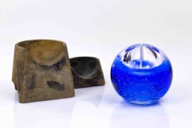 Olielamp Blauw Boheems Kristal van Ozzaro