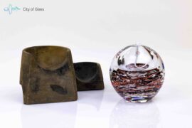 Olielampje Bol Zwart Rood BOHEEMS KRISTAL