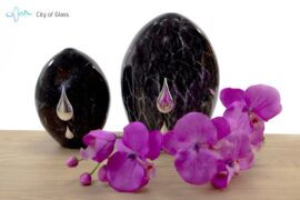 Glass Urn Silver Tear