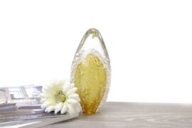 Mini Urn Bohemian Crystal Dust Gold Oval