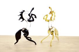 Paard Steigerend Glassculptuur
