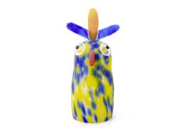 ”The Parrot” | Parrot of Frosted Glass | Yellow blue