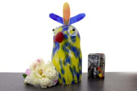 ”The Parrot” | Parrot of Frosted Glass | Yellow blue