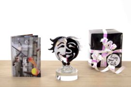 Picasso glass art Figurine ”Black & White” Open Eyes