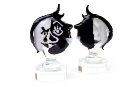 Picasso glass art Figurine ”Black & White” Wink