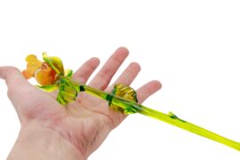 Oranje Roos van Glas | Glazen kunstbloemen | Decoratie object