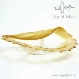 Glazen oesterschaal van Loranto goud – 40 cm