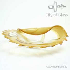 Glazen oesterschaal van Loranto goud – 40 cm