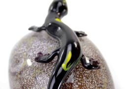 Salamander on Stone Glass Gift Brown