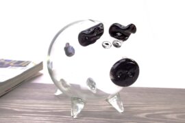 Piggy bank | Money box | Transparent | Black Snout