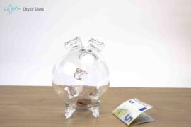 Piggy bank made of glass