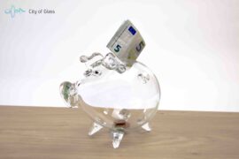Piggy bank made of glass
