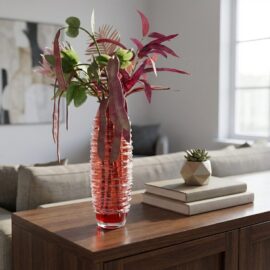 Vase Spiral Crystal Red