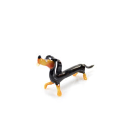 Teckel van Glas Zwart | Glazen Beeldjes | Dieren van glas