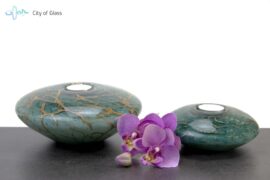 Urn Tealight Holder Disc Green