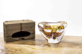 Tealight holder Brown Bohemian Crystal