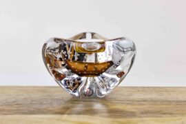 Tealight holder Brown Bohemian Crystal