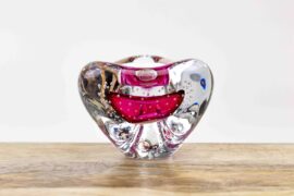 Red Tealight Holder Bohemian Crystal