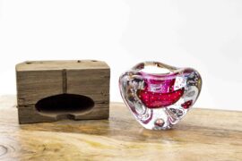 Red Tealight Holder Bohemian Crystal