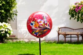 Garden Stake Ball Red | Garden Decorations