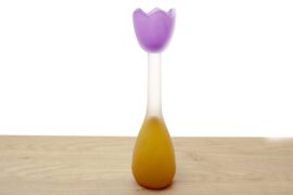 Mini Urn | Tulp | Waxinelichthouder | Paarse Tulp met Geel |