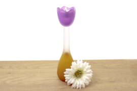 Mini Urn | Tulp | Waxinelichthouder | Paarse Tulp met Geel |