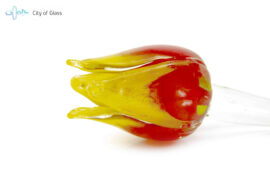 Glazen tulp Rood Geel van Loranto 50cm