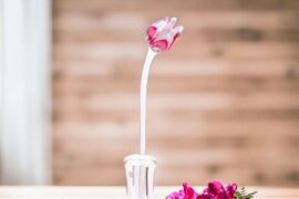 Tulip Pink White | Glass Tulips | Glass Flowers