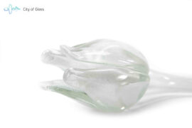 Glazen tulp wit van Loranto 50 cm