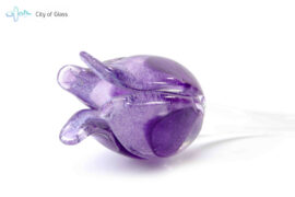 Glazen tulp Paars van Loranto 50cm