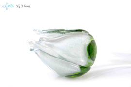 Glazen tulp Wit Groen van Loranto 50cm