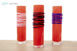 Red spiral vase by Loranto – 29 cm