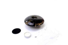 Mini urn met Theelichthouder | Urn met Theelicht | Disc | Zwarte Urn | Luxe Urnen | Waxinelichthouder Urn