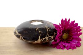 Mini urn met Theelichthouder | Urn met Theelicht | Disc | Zwarte Urn | Luxe Urnen | Waxinelichthouder Urn