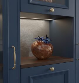 Mini urn 2 Blue Butterfly on Golden Stone