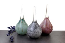 Urn Druppel met bladgoud H30cm