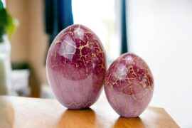 Glass Urn Oval Purple