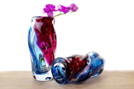 Vaas van glas Blauw Rood