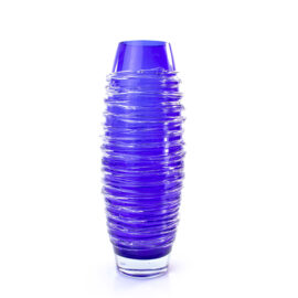 Spiral Vase | Blue | Bohemian Crystal Glass | H39