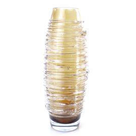 Spiral Vase | Gold/Brown | Bohemian Crystal Glass | H39