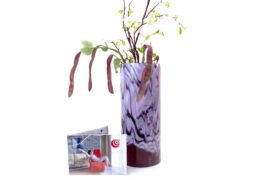 Vaas Marble & Red recht van Loranto – 40 cm