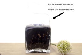 Urn met Hemel | Zwart met Bladgoud | 0,8L | Luxe Urn