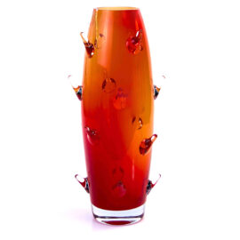 Vaas Cactus | Rood | Boheems Kristalglas | H39cm
