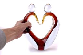 Verbondenheid Bruin | Kristallen Hartvormig Object | Luxe Sculptuur