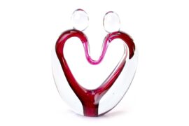 Verbondenheid Rood | Kristallen Hartvormig Object | Luxe Sculptuur