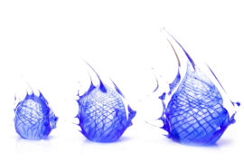 Kristallen vissen blauw