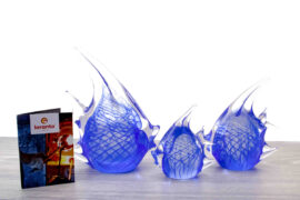 Kristallen vissen blauw