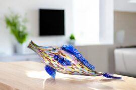 Vis van Glas Licht Blauw | Luxe Wijnschenker | Glazen Dieren Decoratie